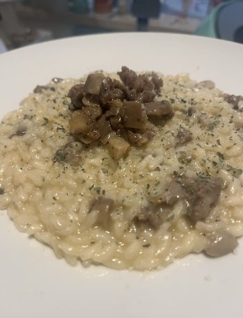 Risotto salsiccia e funghi porcini