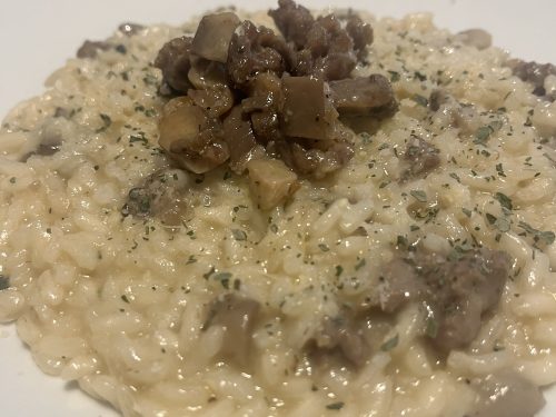 Risotto salsiccia e funghi porcini