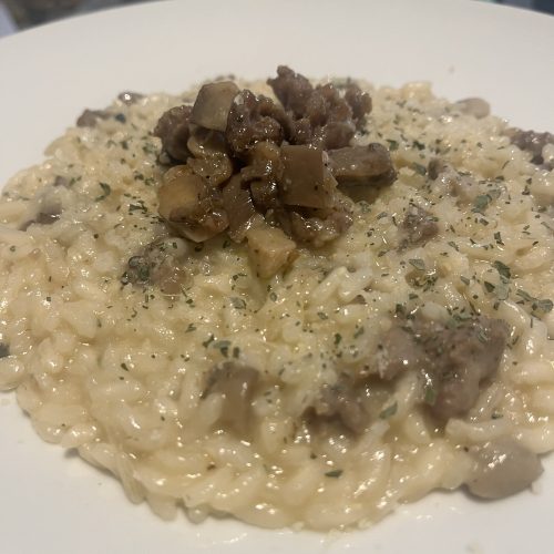 Risotto salsiccia e funghi porcini